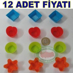 12 ADET SİLİKON BROWNİ KEK KALIBI 4 FARKLI MODEL
