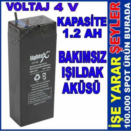 Lightex Lt-42 4v 1.2ah Bakımsız Işıldak Aküsü