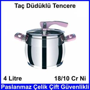 TAÇ BENGÜ GÜVEÇ DÜDÜKLÜ TENCERE 4 LT 18/10CR Nİ PASLANMAZ ÇELİK KULLANIŞLI PRATİK KAPAK ŞIK TASARIM