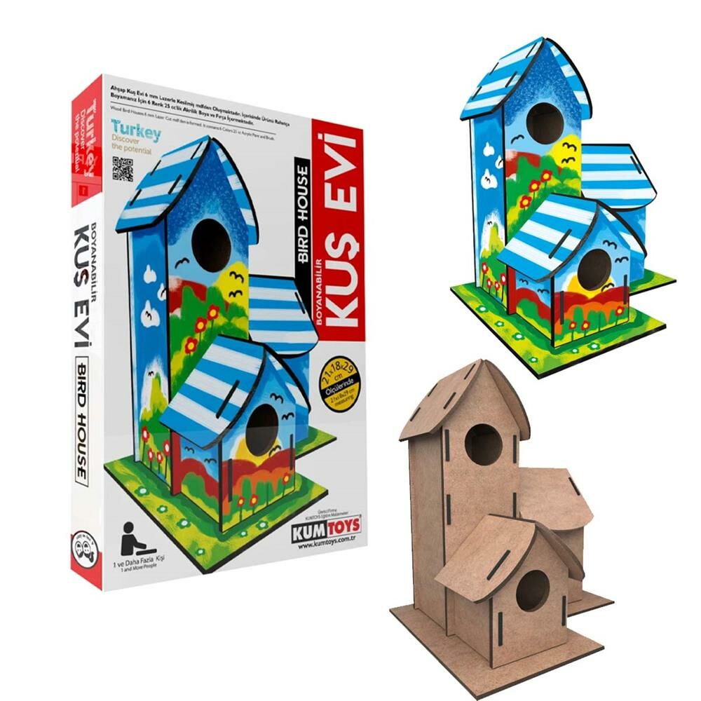 2698 Kumtoys Ahşap Kuş Evi Boyama