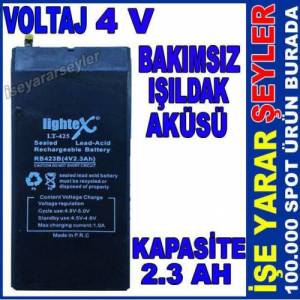 Lightex Lt-425 4v 2.3 Ah Bakımsız Işıldak Aküsü