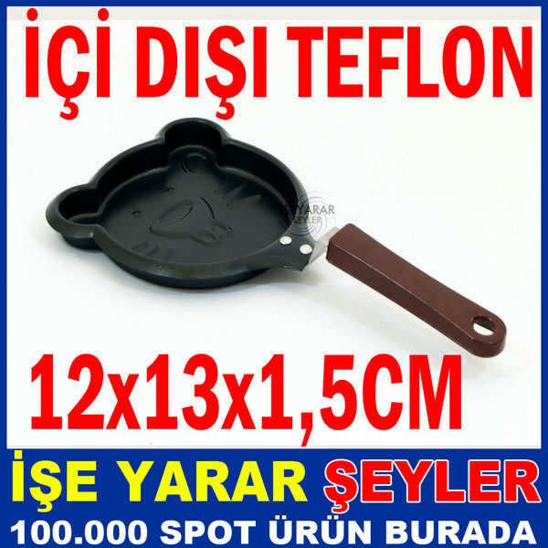 İÇİ DIŞI TEFLON YAPIŞMAZ AYICIK MODEL OMLET TAVA