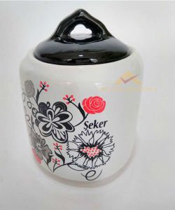 TEKCAN DESENLİ 7li KAPAKLI SERAMİK BAHARAT SETİ