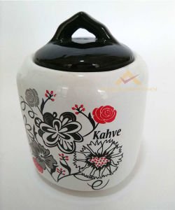 TEKCAN DESENLİ 7li KAPAKLI SERAMİK BAHARAT SETİ