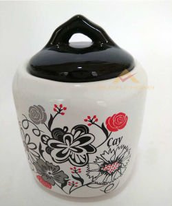 TEKCAN DESENLİ 7li KAPAKLI SERAMİK BAHARAT SETİ