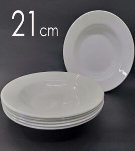 1 Adet Beyaz Melamin Çukur Yemek Tabağı 21x3cm Haşlama,Kurufasulye Hesaplı Sulu Yemek Kabı Kaliteli