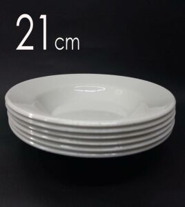 1 Adet Beyaz Melamin Çukur Yemek Tabağı 21x3cm Haşlama,Kurufasulye Hesaplı Sulu Yemek Kabı Kaliteli