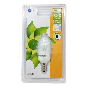 Tasarruflu E14 İnce Duy Avize Ampulü 7W 320 Lümen General Elektrik Beyaz Işık
