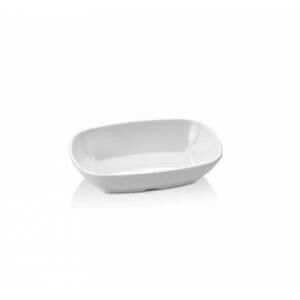 Beyaz Melamin 17x11.5cm Oluklu Çukur Sosluk, Salata, Çerezlik Tabağı Sağlıklı Hijyenik