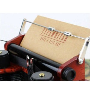 Klasik Daktilo Modeli Çekmeceli Kurmalı Müzik Kutusu -Mücevher ve Takı Kutusu