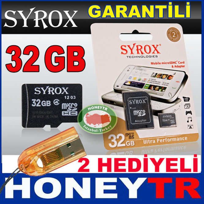 32GB C10 ULTRA HD MICRO SD HAFIZA KARTI 2 HEDİYE