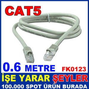 0.6 Metre Cat5 Ethernet Kablosu 2 Ucu Rj45 Jacklı Kalite Kontrollu Fabrikasyon Üretim Eternet Kablo
