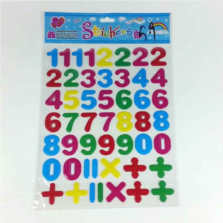 50'li Kabartmalı Renkli Rakam Stickers (telefon-tablet-laptop-stickers)