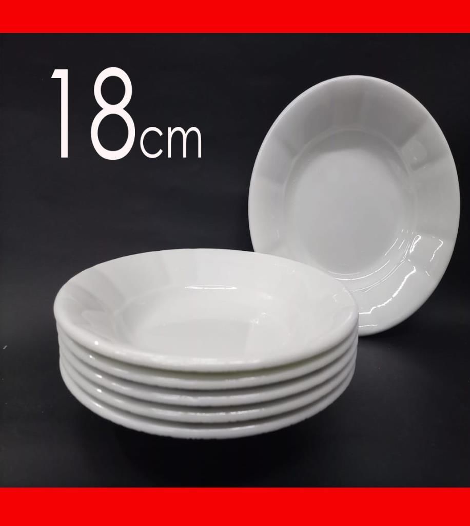 1 Adet Beyaz Oluklu Melamin Çukur Yemek Tabağı 18x3cm Pilav, Kuru Nohut Çok Hesaplı Sulu Yemek Kabı