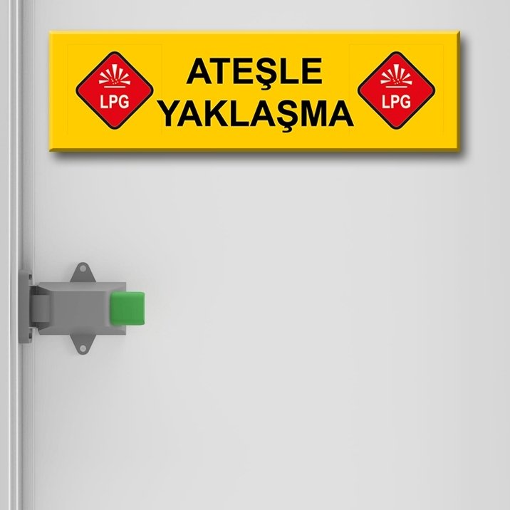 Kapı Süsü Tabelası Kanvas Tablo 10x40cm Ateşle Yaklaşma