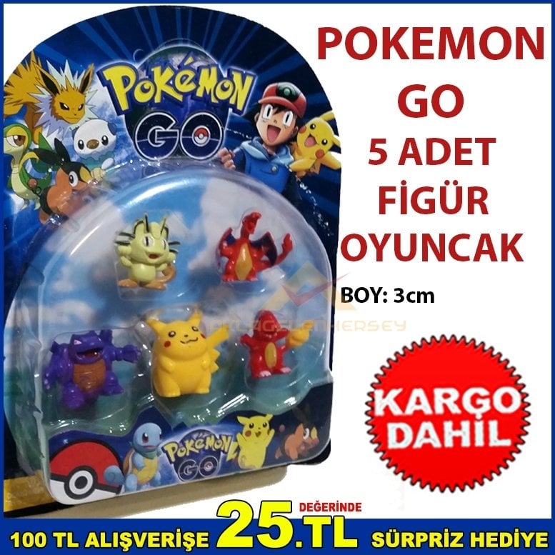 POKEMON GO 5 FARKLI PARÇADAN OLUŞAN FİGÜR OYUNCAK SETİ