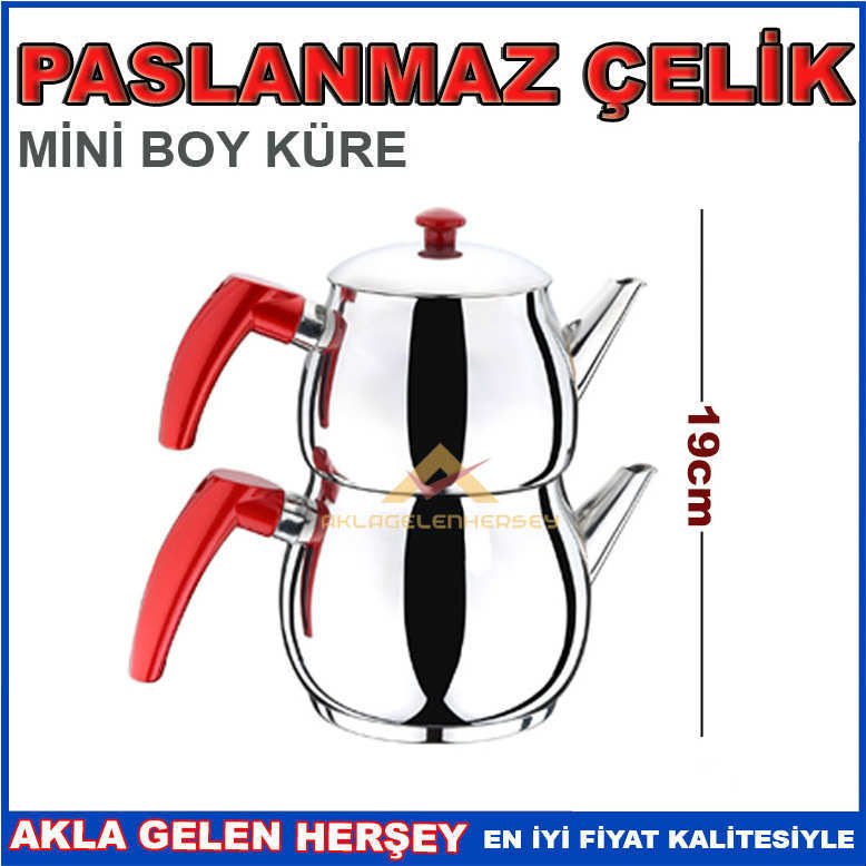 UYGUN FİYATLI KALİTELİ ÇAYDANLIK TAKIMI KÜRE MODEL PASLANMAZ ÇELİK MİNİ BOY ÇAYDANLIK