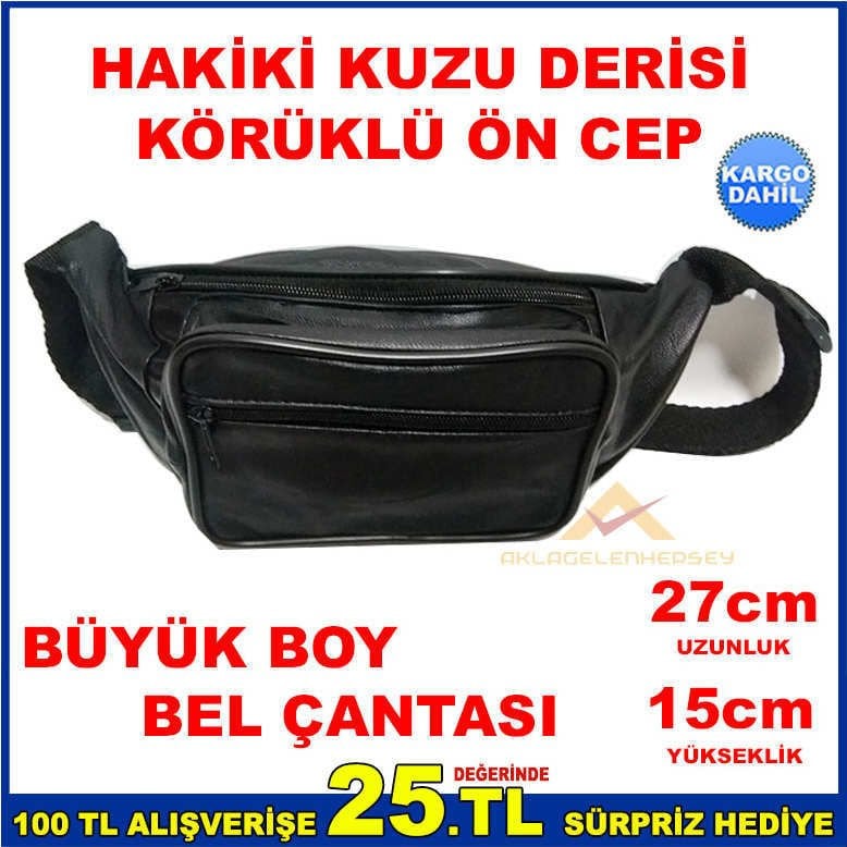 FERMUARLI 4 CEP HAKİKİ DERİ FREEBAG BEL ÇANTASI