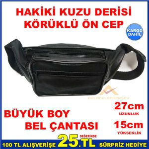 FERMUARLI 4 CEP HAKİKİ DERİ FREEBAG BEL ÇANTASI