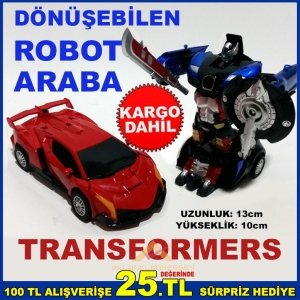 ROBOTA DÖNÜŞEBİLEN DIE-CAST METAL ÇEK BIRAK OYUNCAK MODEL ARABA