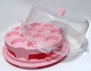 2 Katlı 24 Gözlü 34x34x15 Ebatında Kapaklı Klipsli Pankek Fanusu Kaliteli Plastikten Üretilmiştir