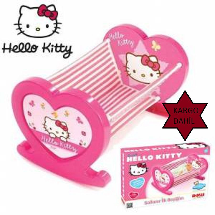 Hello Kitty Katlanır Sallanır İlk Beşiğim Oyuncak Beşik Orijinal Lisanslı Ürün
