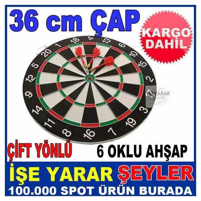 36cm ÇİFT YÖNLÜ PROFESYONEL AHŞAP DART SETİ KD