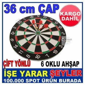 36cm ÇİFT YÖNLÜ PROFESYONEL AHŞAP DART SETİ KD