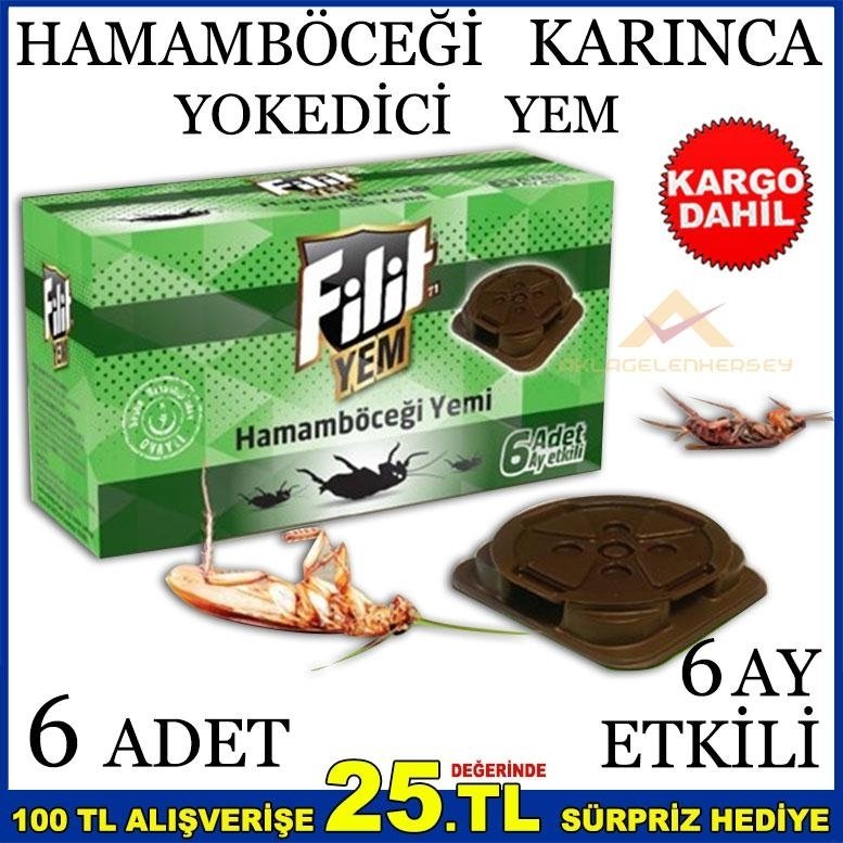 FİLİT 6 ADET HAMAMBÖCEĞİ VE KARINCA YOKEDİCİ YEM