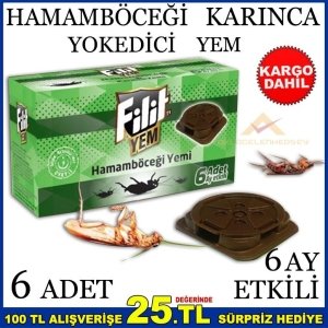FİLİT 6 ADET HAMAMBÖCEĞİ VE KARINCA YOKEDİCİ YEM