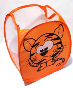 Katlanabilir Oyuncak Selesi veya Kirli Çamaşır Sepeti 25x39x32   Çok Amaçlı Çocuk Desenli Sepet