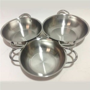 17.5cm-19.5cm-21.5cm ÇAPINDA 3LÜ OMLET TAVA CAM KAPAKLI İÇ İÇE GİREN PASLANMAZ ÇELİK OMLET TAVA