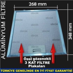 Alüminyum Davlumbaz Filtre 268x348mm Ankastre Filtre 26.8x34.8cm