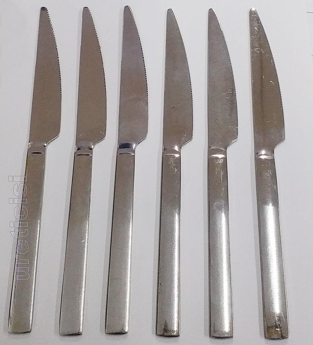Lüks yemek bıçağı Takımı 6 parça düz paslanmaz çelik rostfrei