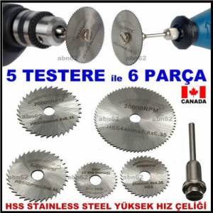 İnce El İşçiliği İçin 6pç Her Türlü Malzemeyi Kesen Yüksek Hız Çeliği Mini Dairesel Testere Seti