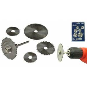 İnce El İşçiliği İçin 6pç Her Türlü Malzemeyi Kesen Yüksek Hız Çeliği Mini Dairesel Testere Seti