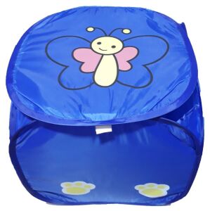 Katlanan Oyuncak Selesi ve Kirli Çamaşır Sepeti 42x42x40 Kapaklı  Çok Amaçlı Çocuk Desenli Sepet