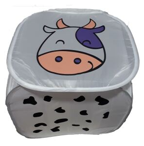 Katlanan Oyuncak Selesi ve Kirli Çamaşır Sepeti 42x42x40 Kapaklı  Çok Amaçlı Çocuk Desenli Sepet