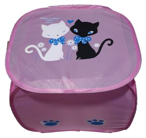 Katlanan Oyuncak Selesi ve Kirli Çamaşır Sepeti 42x42x40 Kapaklı  Çok Amaçlı Çocuk Desenli Sepet