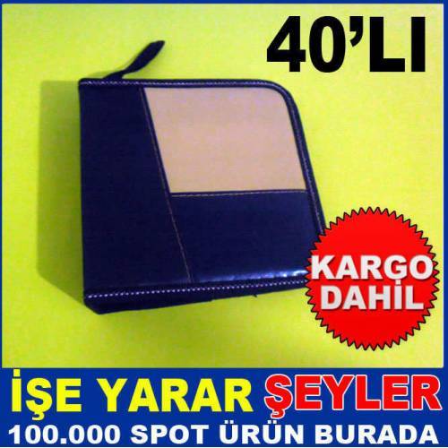 Fermuarlı 40 Lı Kumaş Cd Dvd Çantası