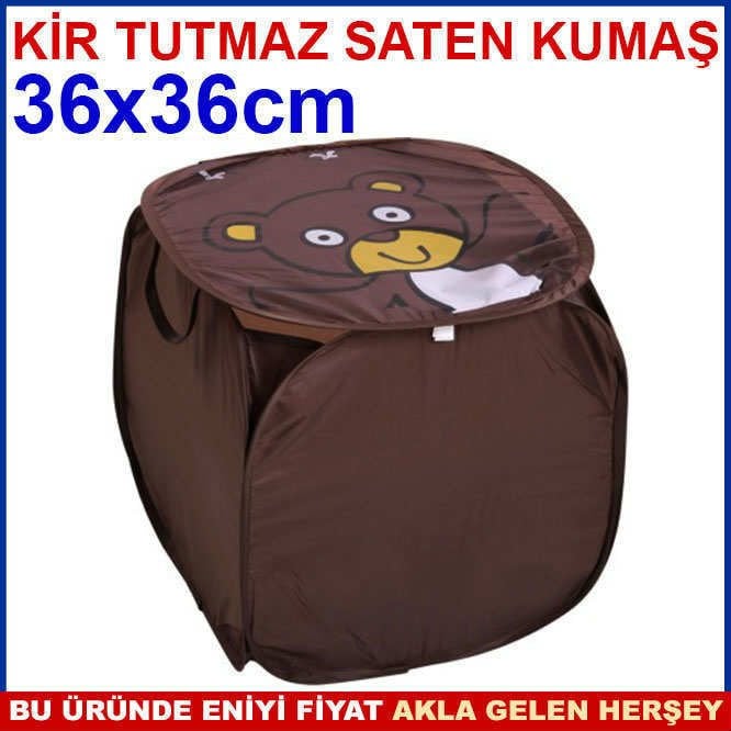 AYICIK KAPAKLI 36cm KARE ÇAMAŞIR OYUNCAK SEPETİ