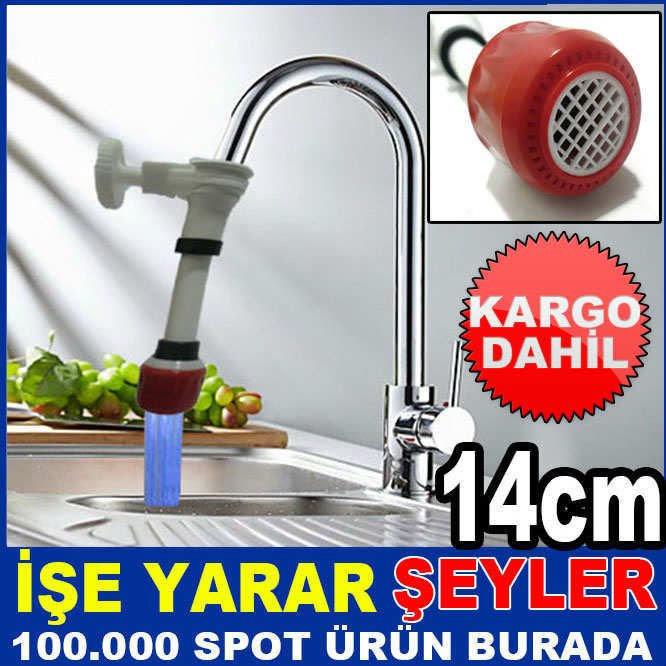 Su tasarrufu aparatı SU SIÇRATMASINI ÖNLEYEN UZUN MUSLUK UCU APARATI musluktan akan suyu filtre eder