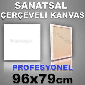 AHŞAP ÇERÇEVELİ BOŞ RESİM TUVALİ HAZIRTUAL 96x79