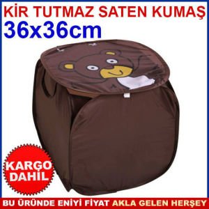 AYICIK KAPAKLI 36cm KARE ÇAMAŞIR OYUNCAK SEPETİ