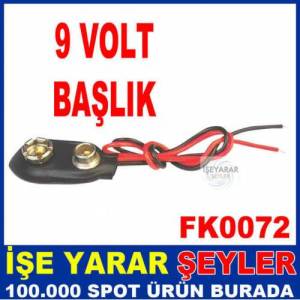 Kalın Kare Pil 2 Li Başlık 9 Volt Pil Başlığı