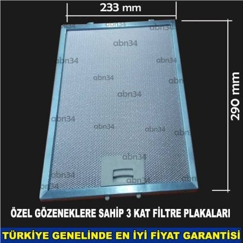Alüminyum Davlumbaz Filtresi 233x290mm Ankastre Filtresi 23x29cm