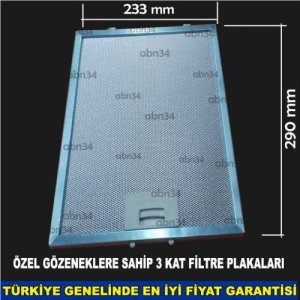 Alüminyum Davlumbaz Filtresi 233x290mm Ankastre Filtresi 23x29cm