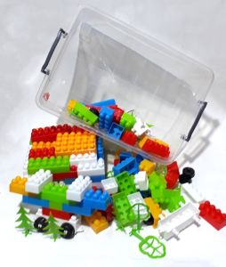Büyük Boy Parçalar Zeka Blok's 140 Parça Saklama Kaplı Lego Seti Eğlenceli ve Sağlığa Zararsız Set