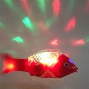 Müzikli Işıklı Yürüyen Balık 23cm Uzuluğunda Eğlenceli 3 Adet AA Pil ile Çalışan Oyuncak Balık