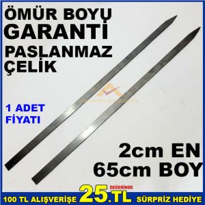 1.kalite ömür boyu garantili geniş kebab şişi 65cm paslanmaz çelik uzun boy adana-urfa kebap şişi